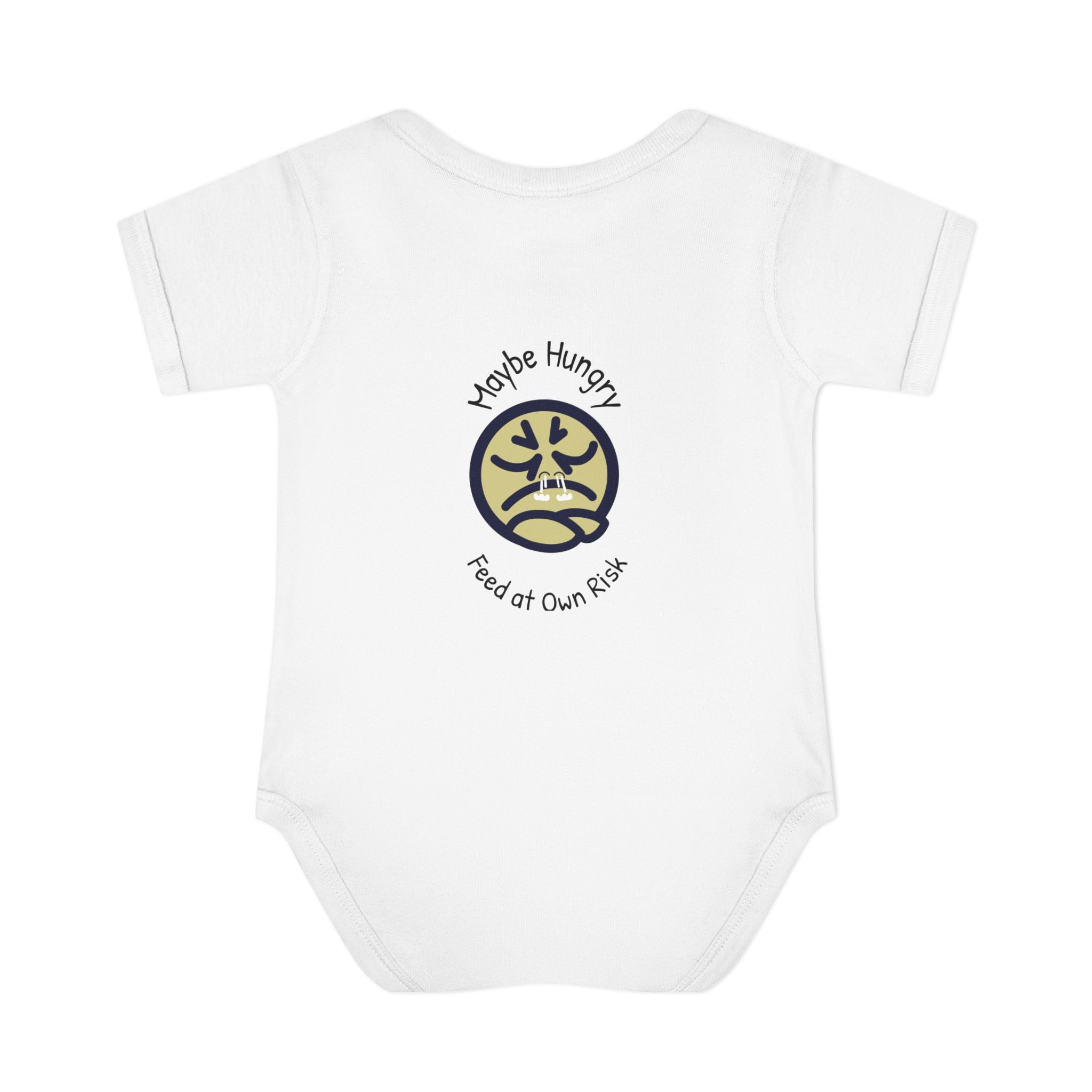 Infant Bodysuit “Maybe Hungry — Feed at Own Risk” Funny Baby Onesie