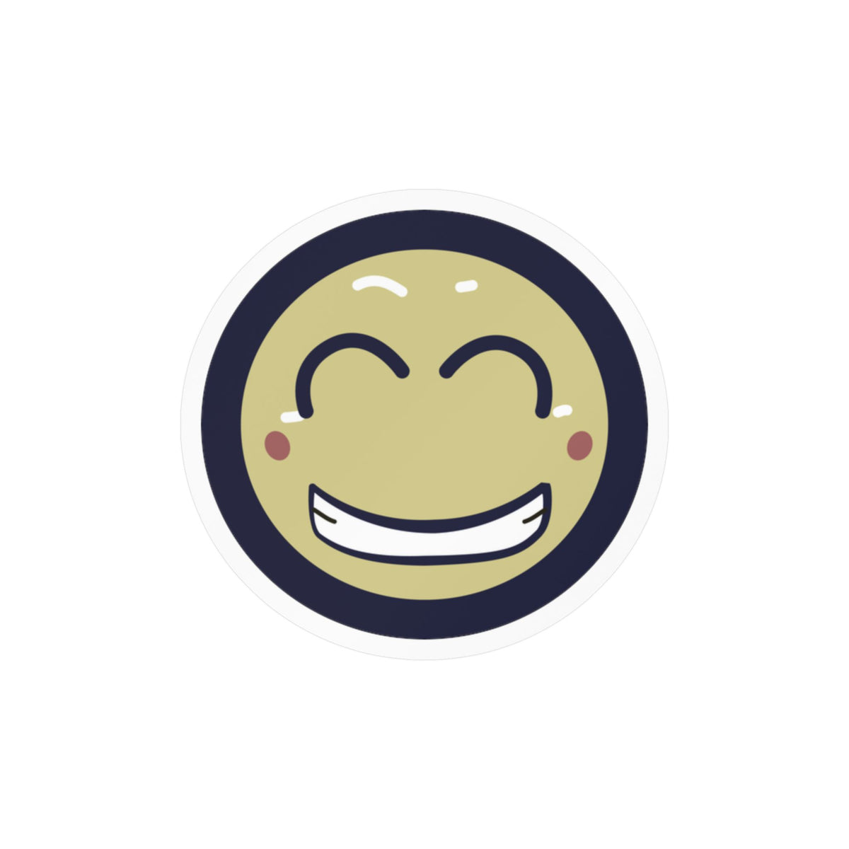 Smiling Emoji Kiss-Cut Vinyl Decal — Cheerful Happy Face Sticker for Laptops, Water Bottles & Windows