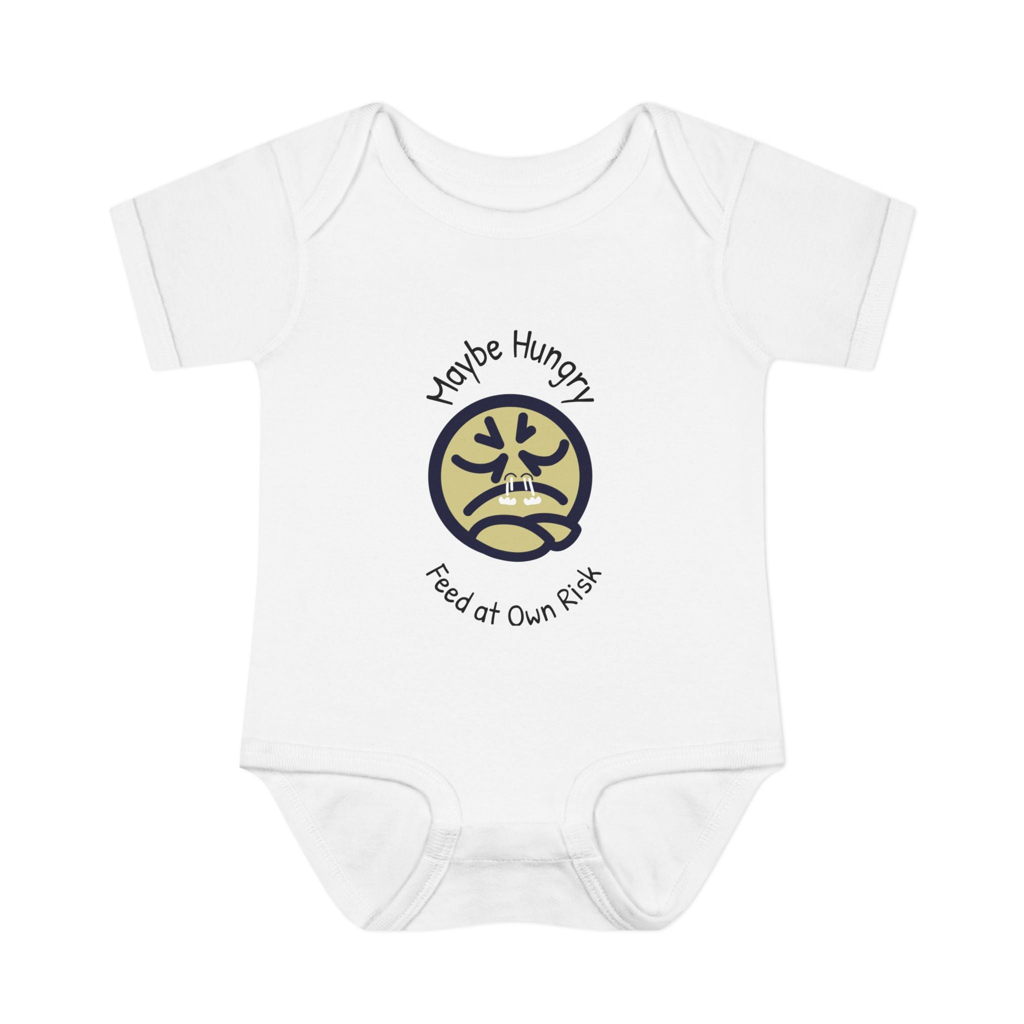 Infant Bodysuit “Maybe Hungry — Feed at Own Risk” Funny Baby Onesie