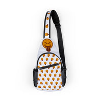 Red Orange Emoji Tongue-Out Chest Bag — Funny Patterned Sling Crossbody