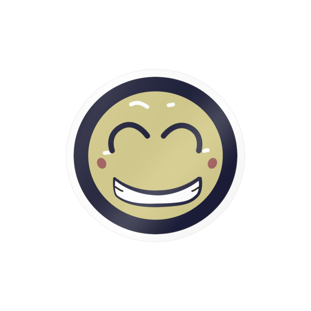 Smiling Emoji Kiss-Cut Vinyl Decal — Cheerful Happy Face Sticker for Laptops, Water Bottles & Windows
