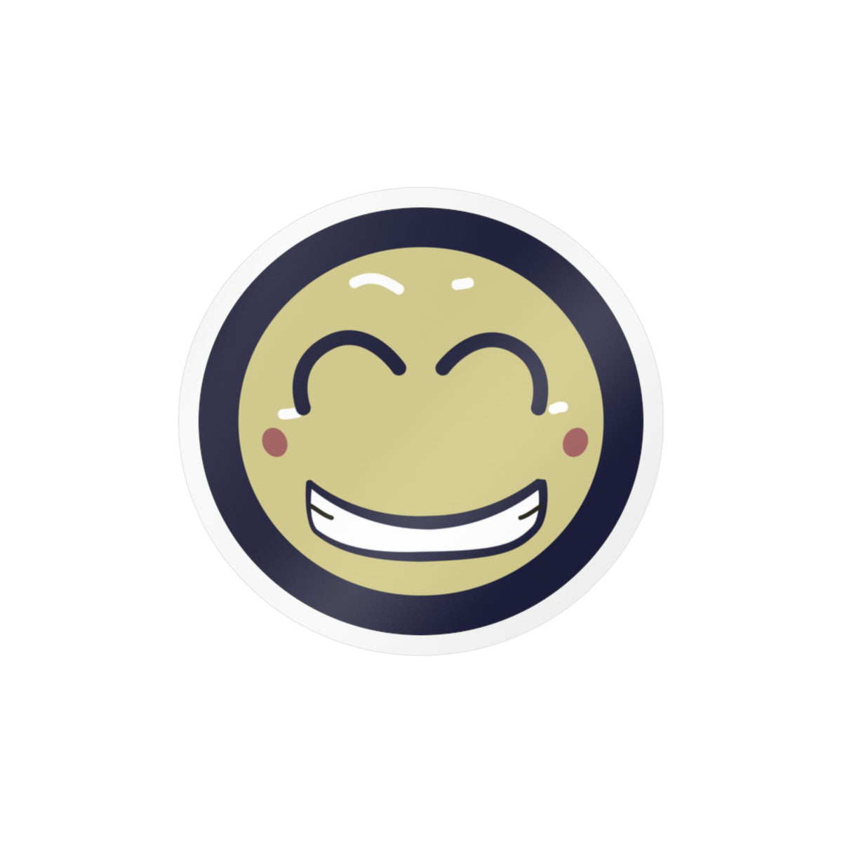 Smiling Emoji Kiss-Cut Vinyl Decal — Cheerful Happy Face Sticker for Laptops, Water Bottles & Windows