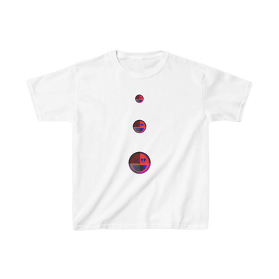 Retro Pixel Planet Dots Kids Tee | Space Graphic, Minimal Vertical Planets
