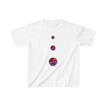Retro Pixel Planet Dots Kids Tee | Space Graphic, Minimal Vertical Planets