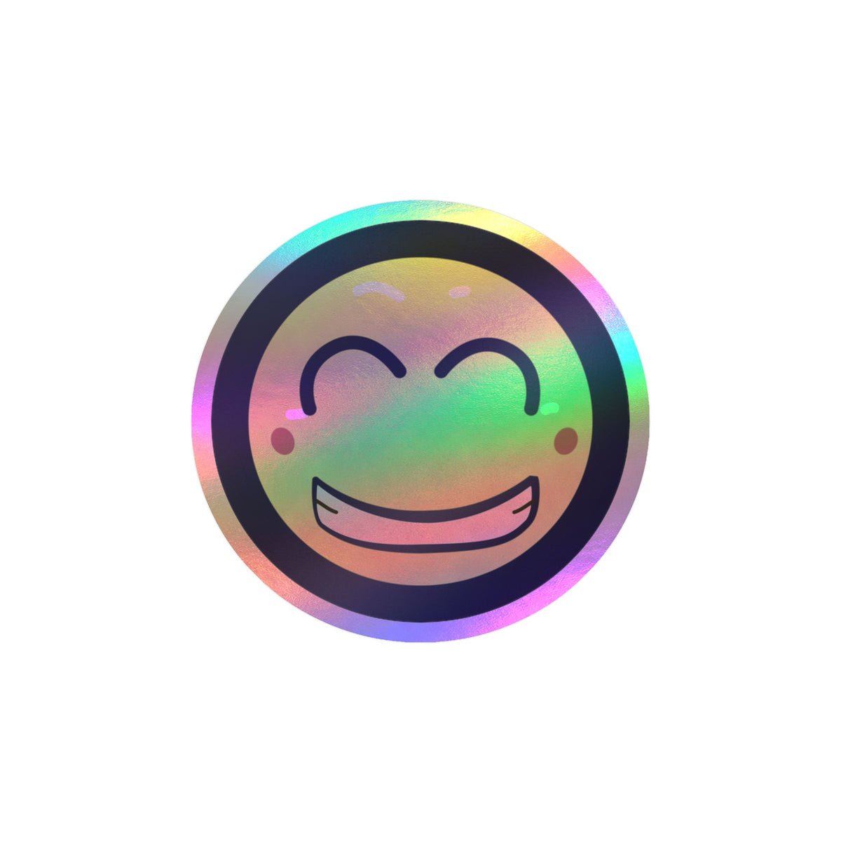 Smiling Emoji Kiss-Cut Vinyl Decal — Cheerful Happy Face Sticker for Laptops, Water Bottles & Windows